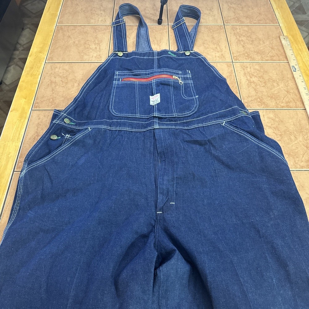 NEW Pointer Brand Vintage USA Made Denim Jeans Carpenter Bib Overalls 46 x 33